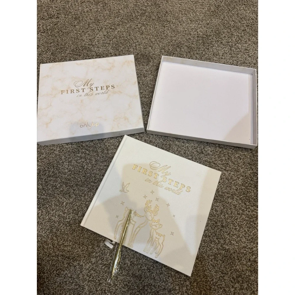 My First Steps In This World Baby Book Keepsake Journal Deer